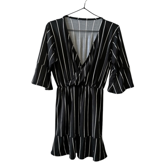 Dresses & Skirts - Black and White Striped Mini Dress